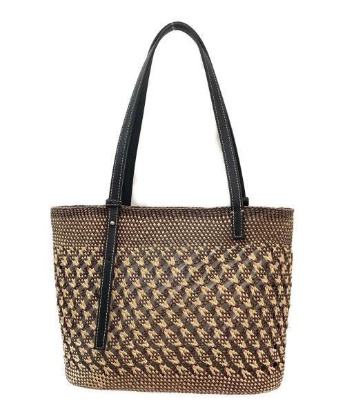 LOEWE（ロエベ）LOEWE (ロエベ) スクエアバスケットバッグ ブラック×ベージュの古着・服飾アイテム