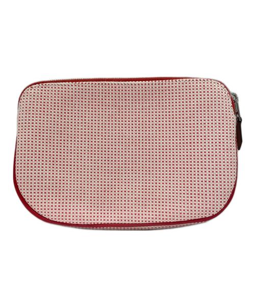 HERMES（エルメス）HERMES (エルメス)  《エシャペ》キャンバスポーチ ヴァーミリオンの古着・服飾アイテム