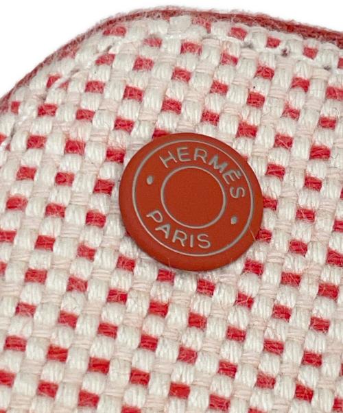 HERMES（エルメス）HERMES (エルメス)  《エシャペ》キャンバスポーチ ヴァーミリオンの古着・服飾アイテム