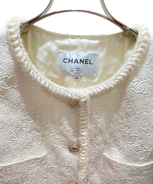 CHANEL（シャネル）CHANEL (シャネル) ツイードジャケット ホワイト サイズ:36の古着・服飾アイテム