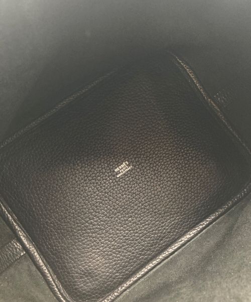 HERMES（エルメス）HERMES (エルメス) ピコタン MM/シルバー金具/トリヨンクレマンス/ブラック/□H刻印 ブラック サイズ:MMの古着・服飾アイテム