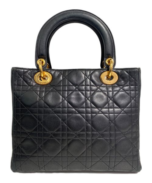 Christian Dior（クリスチャン ディオール）Christian Dior (クリスチャン ディオール) LADY DIOR(レディディオール)/ハンドバッグ ブラック サイズ:MEDIUMの古着・服飾アイテム
