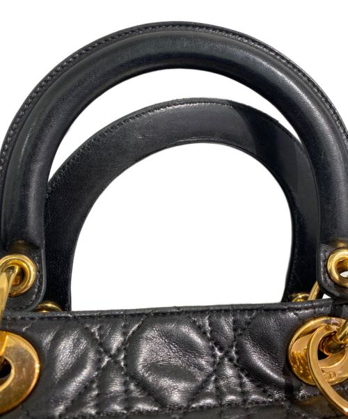 Christian Dior（クリスチャン ディオール）Christian Dior (クリスチャン ディオール) LADY DIOR(レディディオール)/ハンドバッグ ブラック サイズ:MEDIUMの古着・服飾アイテム