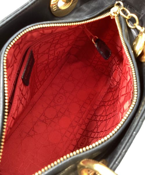 Christian Dior（クリスチャン ディオール）Christian Dior (クリスチャン ディオール) LADY DIOR(レディディオール)/ハンドバッグ ブラック サイズ:MEDIUMの古着・服飾アイテム
