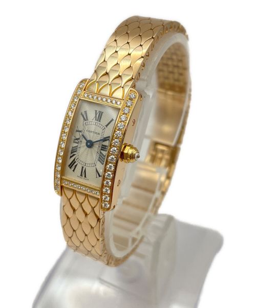 Cartier（カルティエ）Cartier (カルティエ) タンクアメリカン ベゼルダイヤ シルバー文字盤の古着・服飾アイテム