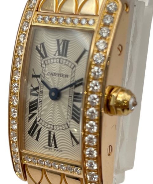 Cartier（カルティエ）Cartier (カルティエ) タンクアメリカン ベゼルダイヤ シルバー文字盤の古着・服飾アイテム