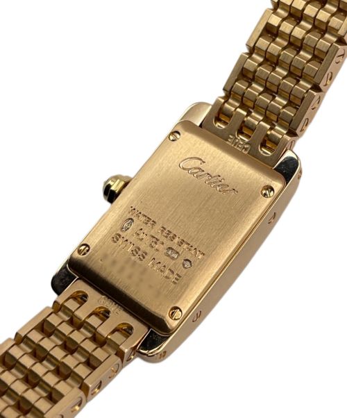 Cartier（カルティエ）Cartier (カルティエ) タンクアメリカン ベゼルダイヤ シルバー文字盤の古着・服飾アイテム