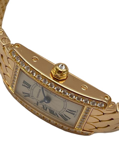 Cartier（カルティエ）Cartier (カルティエ) タンクアメリカン ベゼルダイヤ シルバー文字盤の古着・服飾アイテム