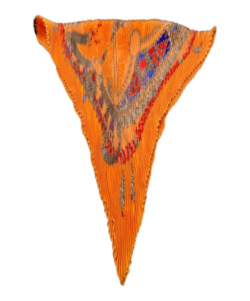 HERMES（エルメス）HERMES (エルメス) プリーツスカーフ オレンジの古着・服飾アイテム