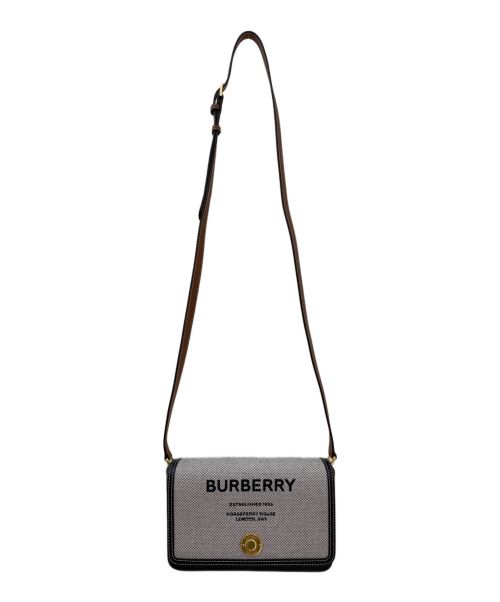 BURBERRY（バーバリー）BURBERRY (バーバリー) ショルダーバッグ グレー×ブラウンの古着・服飾アイテム