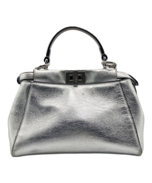 FENDI（フェンディ）FENDI (フェンディ) ピーカブー ミニ ショルダーバッグ シルバーの古着・服飾アイテム