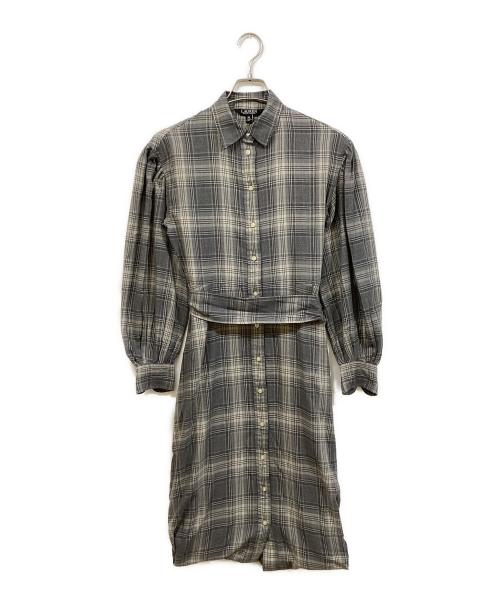 LAUREN RALPH LAUREN（ローレンラルフローレン）LAUREN RALPH LAUREN (ローレンラルフローレン) チェックシャツワンピース グレー サイズ:00の古着・服飾アイテム