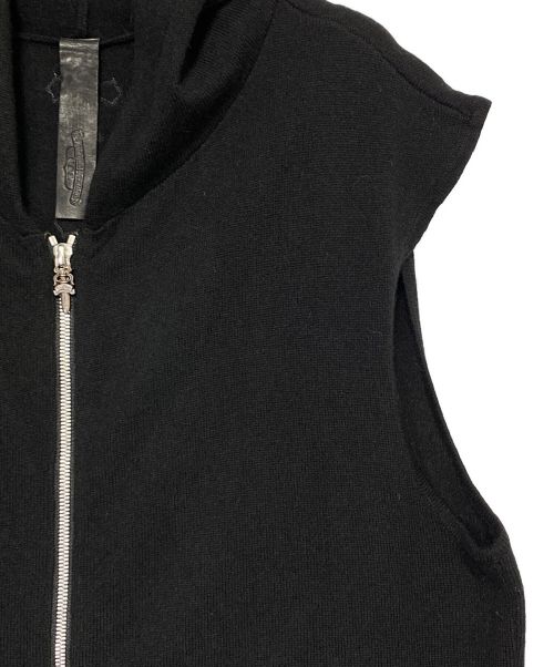 CHROME HEARTS（クロムハーツ）CHROME HEARTS (クロムハーツ) カシミヤジップニットベスト ブラック サイズ:Lの古着・服飾アイテム
