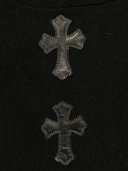 CHROME HEARTS（クロムハーツ）CHROME HEARTS (クロムハーツ) カシミヤジップニットベスト ブラック サイズ:Lの古着・服飾アイテム