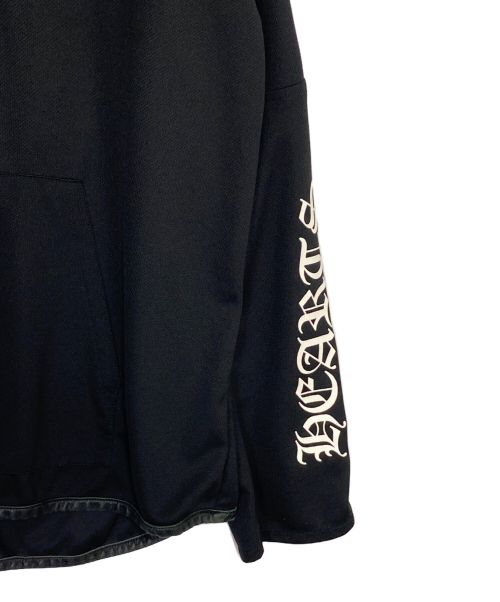 CHROME HEARTS（クロムハーツ）CHROME HEARTS (クロムハーツ) レザーパイピング袖ラインロゴパーカー ブラック サイズ:XLの古着・服飾アイテム