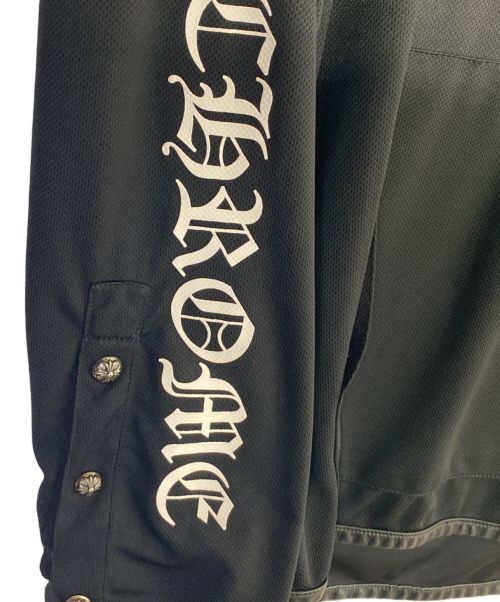 CHROME HEARTS（クロムハーツ）CHROME HEARTS (クロムハーツ) レザーパイピング袖ラインロゴパーカー ブラック サイズ:XLの古着・服飾アイテム