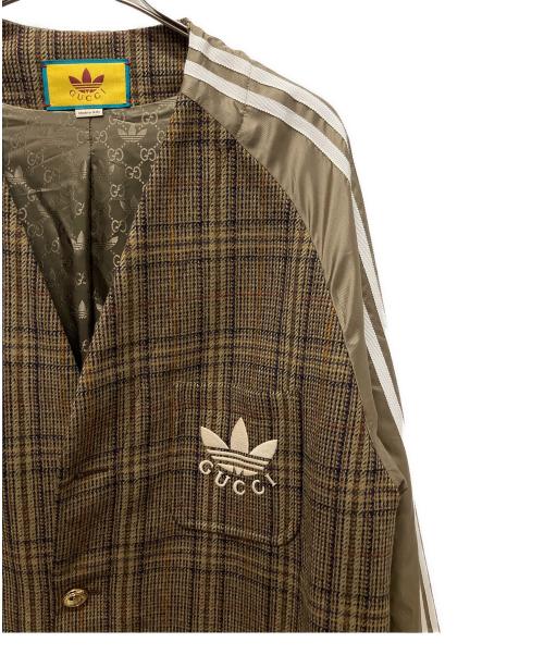 GUCCI（グッチ）GUCCI (グッチ) チェスターウールコート ブラウン×ベージュ サイズ:50の古着・服飾アイテム