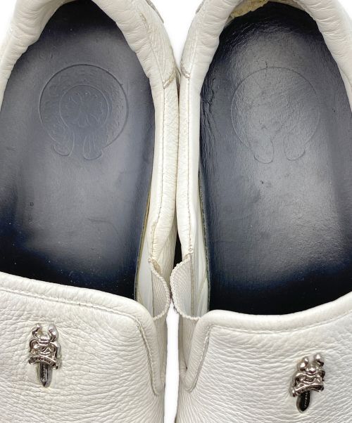 CHROME HEARTS（クロムハーツ）CHROME HEARTS (クロムハーツ) レザースリッポン ホワイト サイズ:43の古着・服飾アイテム