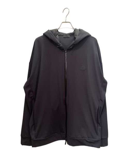 MONCLER（モンクレール）MONCLER (モンクレール) ZIP UP HOODIE ジャージー切替ジップアップパーカー ブラック サイズ:3XLの古着・服飾アイテム