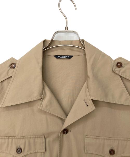 DOLCE & GABBANA（ドルチェ＆ガッバーナ）DOLCE & GABBANA (ドルチェ＆ガッバーナ) 半袖サファリシャツ ベージュ サイズ:40の古着・服飾アイテム