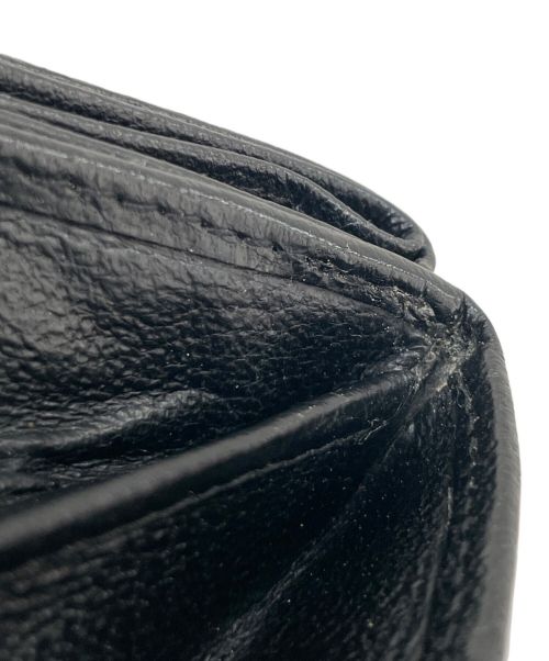 CHANEL（シャネル）CHANEL (シャネル) ダブルホック コンパクトウォレット  ブラック×ゴールドの古着・服飾アイテム
