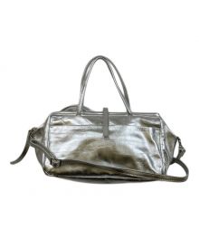 les basiques（レバシック）の古着「ソフトレザー2WAYバッグ」｜シルバー