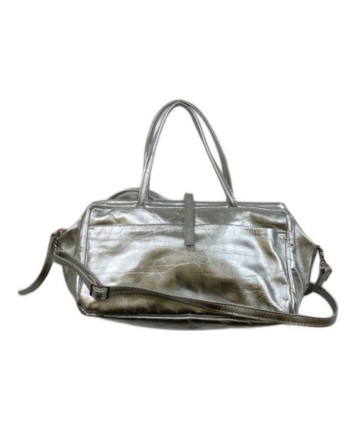 les basiques（レバシック）les basiques (レバシック) ソフトレザー2WAYバッグ シルバーの古着・服飾アイテム