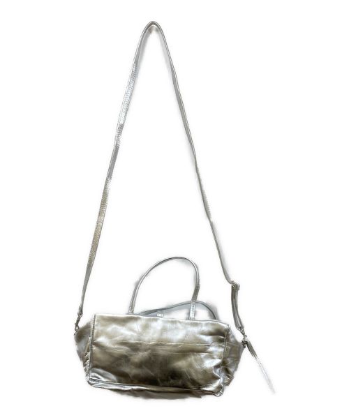 les basiques（レバシック）les basiques (レバシック) ソフトレザー2WAYバッグ シルバーの古着・服飾アイテム