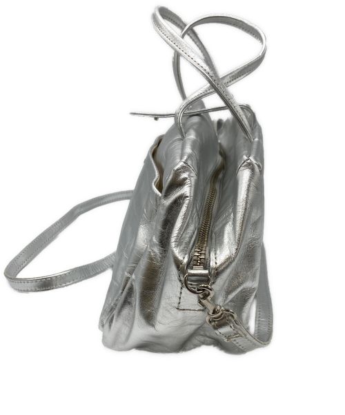 les basiques（レバシック）les basiques (レバシック) ソフトレザー2WAYバッグ シルバーの古着・服飾アイテム