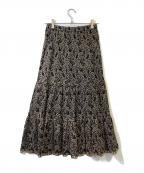 ANAYIアナイ）の古着「ペイズリーエンブロイダリースカート」｜ブラック