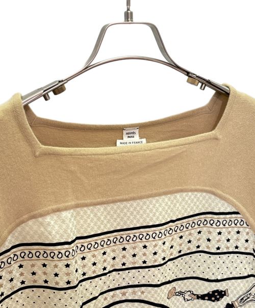 HERMES（エルメス）HERMES (エルメス) ツイルレーヌ Qu importe le flacon 香水瓶 ベージュ×ホワイト サイズ:40の古着・服飾アイテム