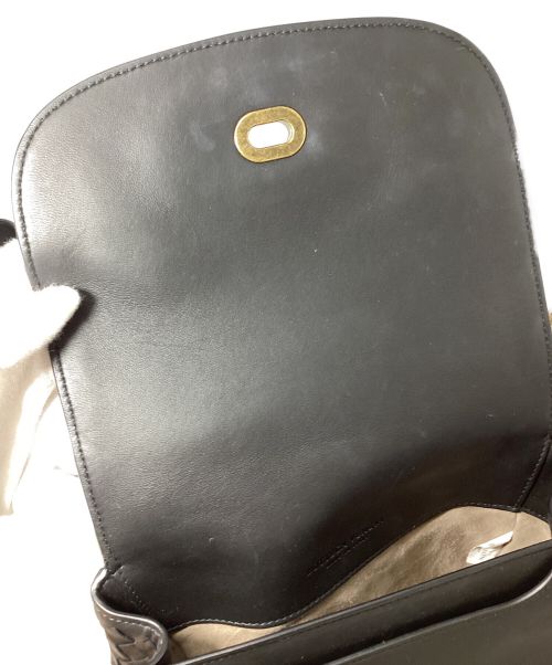 BOTTEGA VENETA（ボッテガベネタ）BOTTEGA VENETA (ボッテガベネタ) イントレチャートショルダーバッグ ブラックの古着・服飾アイテム
