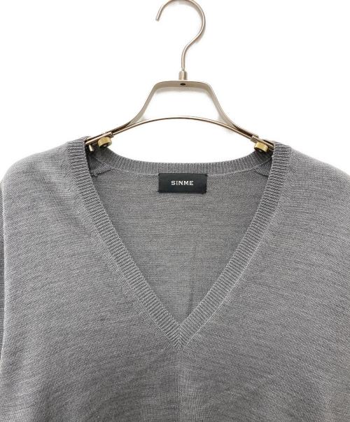 SINME（シンメ）SINME (シンメ) Vネックニット S23AW-08 グレー サイズ:Mの古着・服飾アイテム