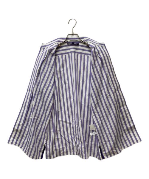 RALPH LAUREN Purple Label（ラルフ ローレン パープル レーベル）RALPH LAUREN Purple Label (ラルフ ローレン パープル レーベル) ストライプシャツ　290649380011 ホワイト×バイオレット サイズ:4の古着・服飾アイテム