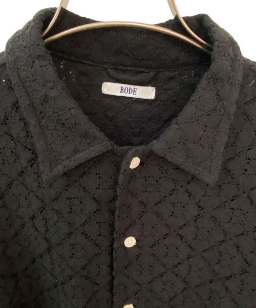 BODE（ボーディ）BODE (ボーディ) BODE LATTICE LACE LONG SLEEVE SHIRT ブラック サイズ:SM　の古着・服飾アイテム