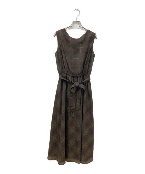 LOUNIE（ルーニー）LOUNIE (ルーニー) チェックワンピース ブラウン サイズ:38の古着・服飾アイテム