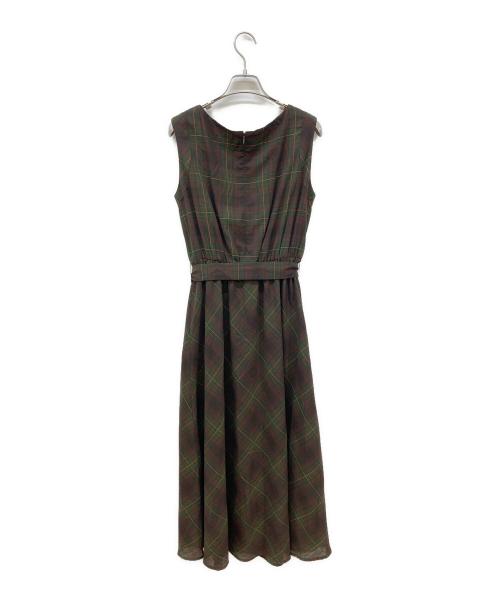 LOUNIE（ルーニー）LOUNIE (ルーニー) チェックワンピース ブラウン サイズ:38の古着・服飾アイテム