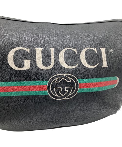 GUCCI（グッチ）GUCCI (グッチ) ハーフムーン ホーボー ショルダーバッグ ブラックの古着・服飾アイテム