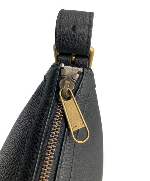 GUCCI（グッチ）GUCCI (グッチ) ハーフムーン ホーボー ショルダーバッグ ブラックの古着・服飾アイテム