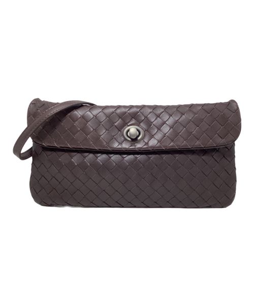 BOTTEGA VENETA（ボッテガベネタ）BOTTEGA VENETA (ボッテガベネタ) Intrecciato Shoulder Pochette（(イントレチャートショルダーポシェット） ブラウン サイズ:-の古着・服飾アイテム