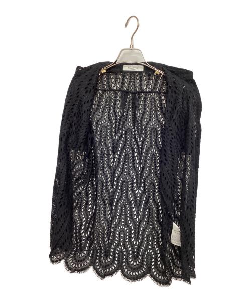 VALENTINO（ヴァレンティノ）VALENTINO (ヴァレンティノ) レースブラウス ブラック サイズ:42の古着・服飾アイテム