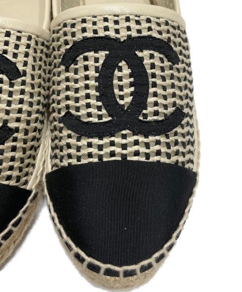 CHANEL（シャネル）CHANEL (シャネル) エスパドリーユスリッポン ホワイト サイズ:37の古着・服飾アイテム