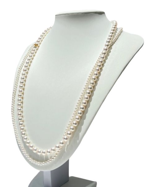 MIKIMOTO（ミキモト）MIKIMOTO (ミキモト) MIKIMOTO K18YG レイヤード ホースビット パール ネックレス 3.5-4.0mm/7.0-7.5mm サイズ:3.5-4.0mm/7.0-7.5mm/68.0cm/66.0cmの古着・服飾アイテム