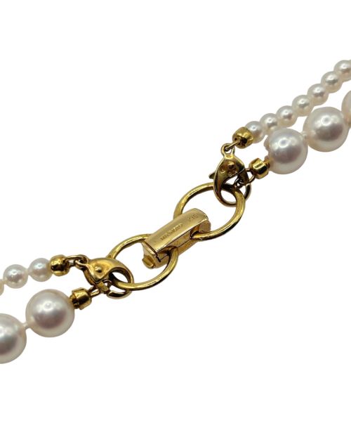 MIKIMOTO（ミキモト）MIKIMOTO (ミキモト) MIKIMOTO K18YG レイヤード ホースビット パール ネックレス 3.5-4.0mm/7.0-7.5mm サイズ:3.5-4.0mm/7.0-7.5mm/68.0cm/66.0cmの古着・服飾アイテム