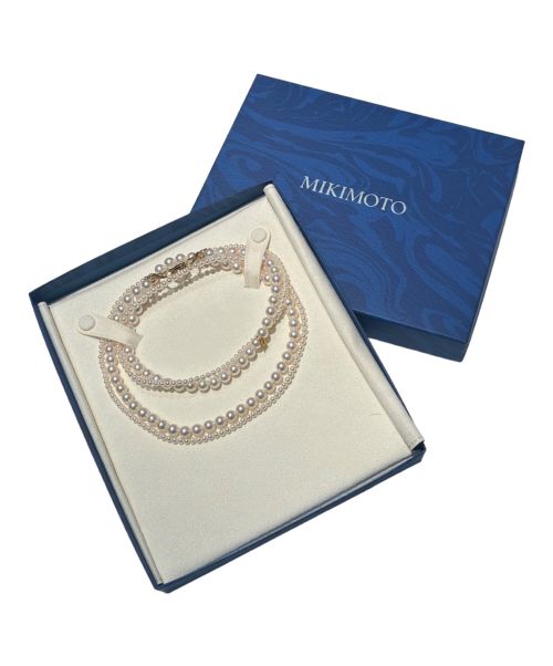 MIKIMOTO（ミキモト）MIKIMOTO (ミキモト) MIKIMOTO K18YG レイヤード ホースビット パール ネックレス 3.5-4.0mm/7.0-7.5mm サイズ:3.5-4.0mm/7.0-7.5mm/68.0cm/66.0cmの古着・服飾アイテム
