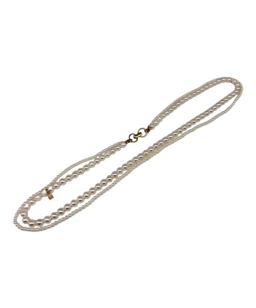 MIKIMOTO（ミキモト）MIKIMOTO (ミキモト) MIKIMOTO K18YG レイヤード ホースビット パール ネックレス 3.5-4.0mm/7.0-7.5mm サイズ:3.5-4.0mm/7.0-7.5mm/68.0cm/66.0cmの古着・服飾アイテム