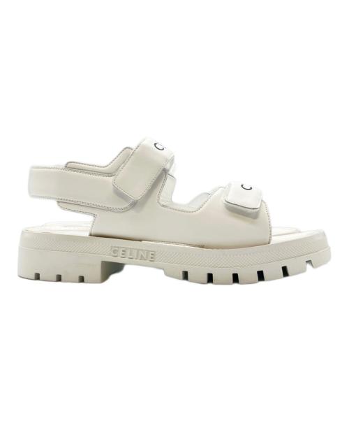 CELINE（セリーヌ）CELINE (セリーヌ) レオ ベルクロストラップ サンダル ホワイト サイズ:43の古着・服飾アイテム