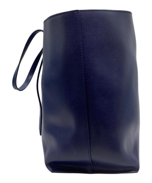 GIORGIO ARMANI（ジョルジョアルマーニ）GIORGIO ARMANI (ジョルジョアルマーニ) レザートートバッグ ブルーの古着・服飾アイテム