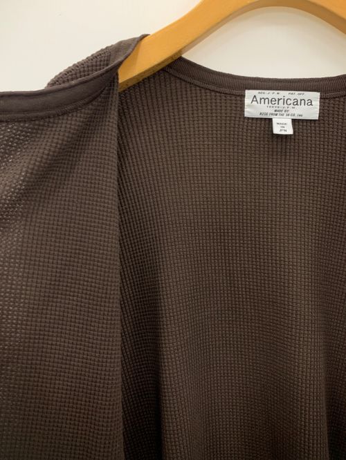 Americana（アメリカーナ）Americana (アメリカーナ) サーマルカーディガン ブラウン サイズ:-の古着・服飾アイテム