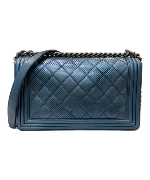 CHANEL（シャネル）CHANEL (シャネル) チェーンショルダーバッグ メタリックブルーの古着・服飾アイテム